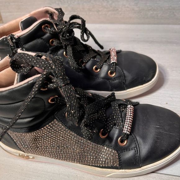 Sketchers Flashy  Glitter High Top Sneakers Good Tread Gold and Black + Glitter - Picture 3 of 8